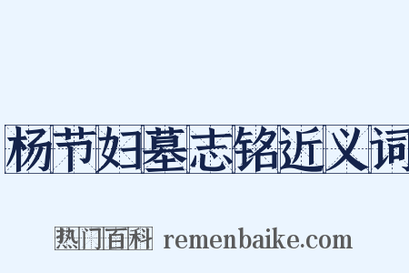杨节妇墓志铭近义词是什么意思的图片